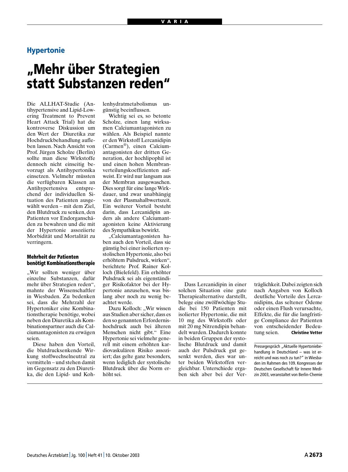 Vorschauseite 1: Hypertonie: „Mehr über Strategien statt Substanzen reden“