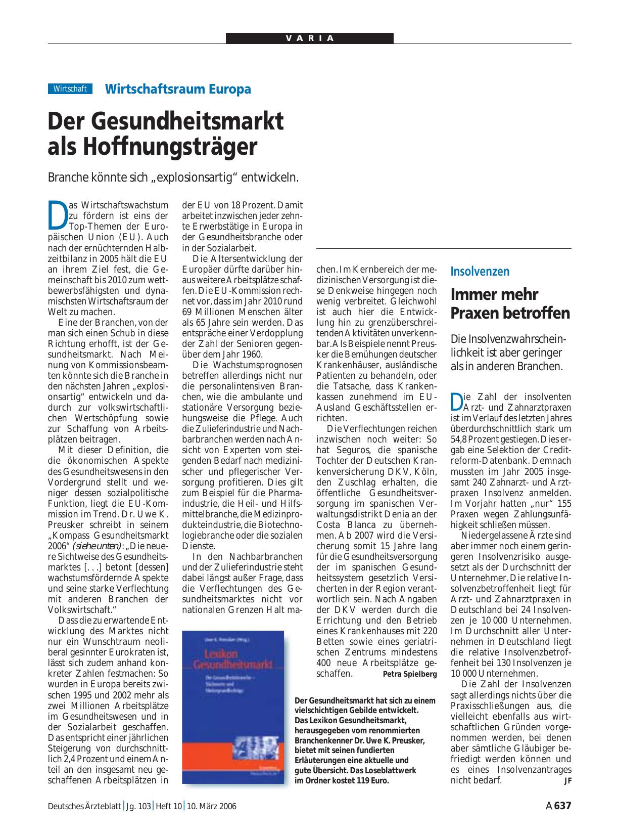 Vorschauseite 1: Insolvenzen: Immer mehr Praxen betroffen