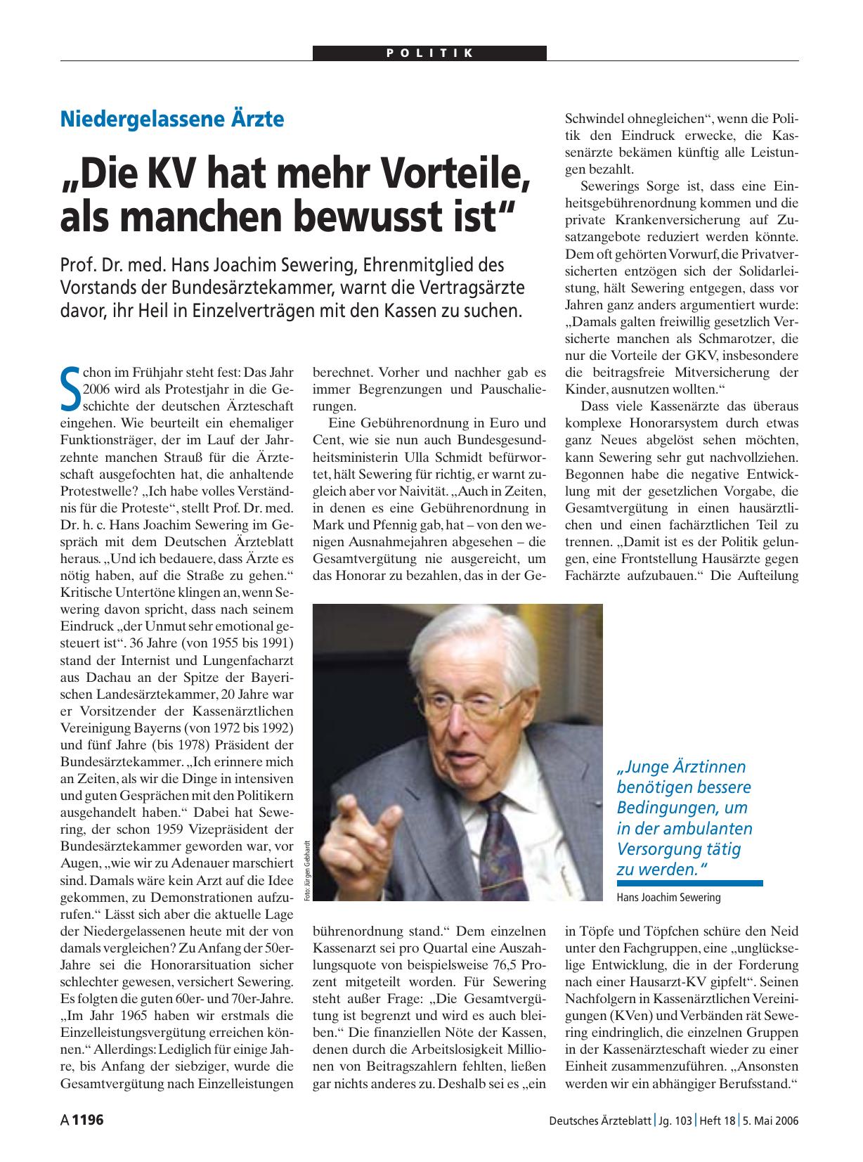 Vorschauseite 1: Niedergelassene Ärzte: „Die KV hat mehr Vorteile, als manchen bewusst ist“