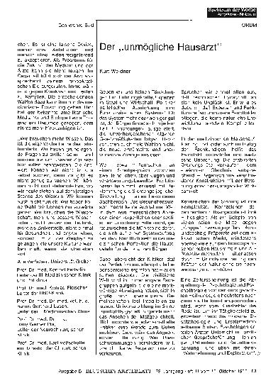 Vorschauseite 1: Der „unmögliche Hausarzt“