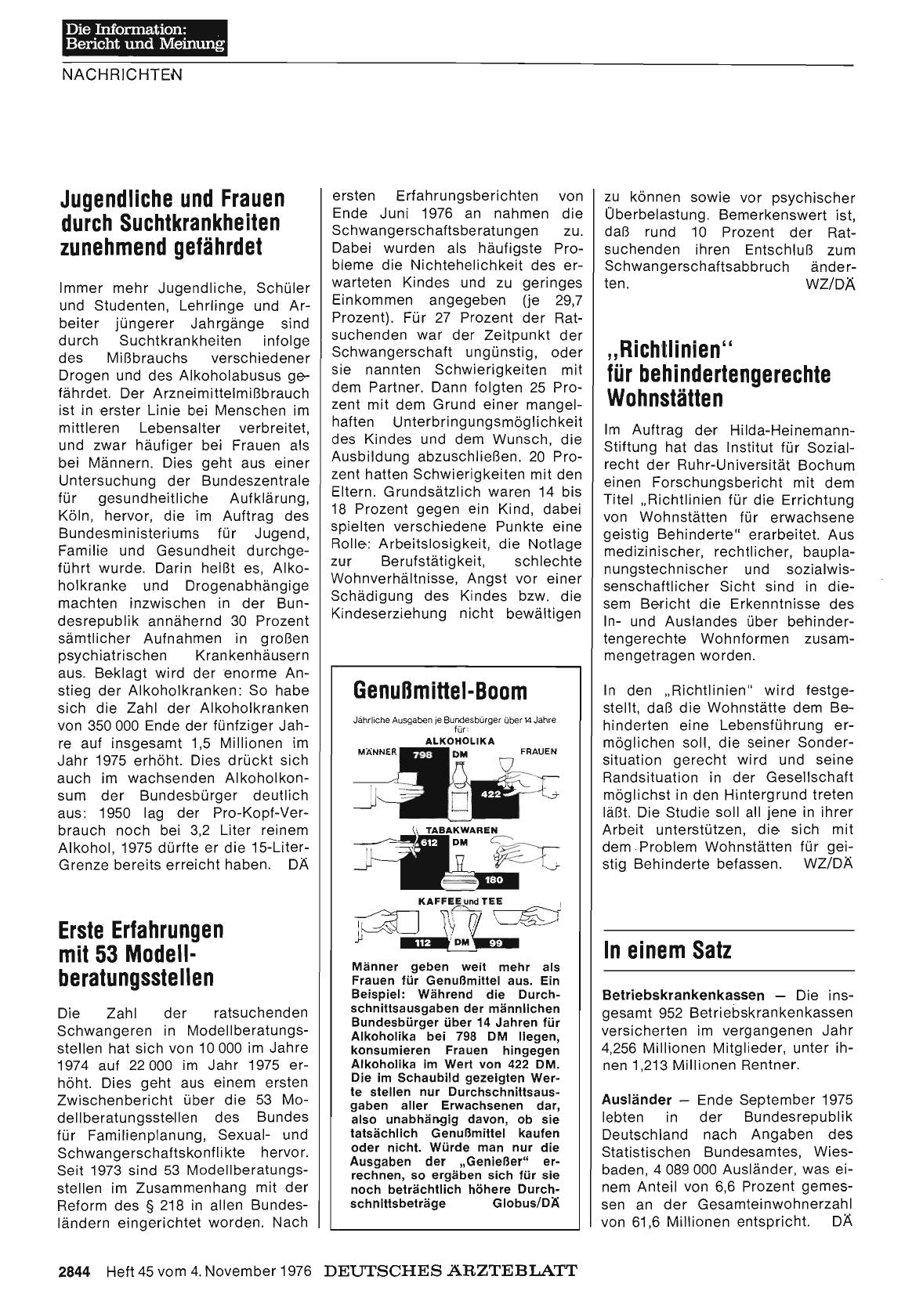 Vorschauseite 1: Erste Erfahrungen mit 53 Modellberatungsstellen