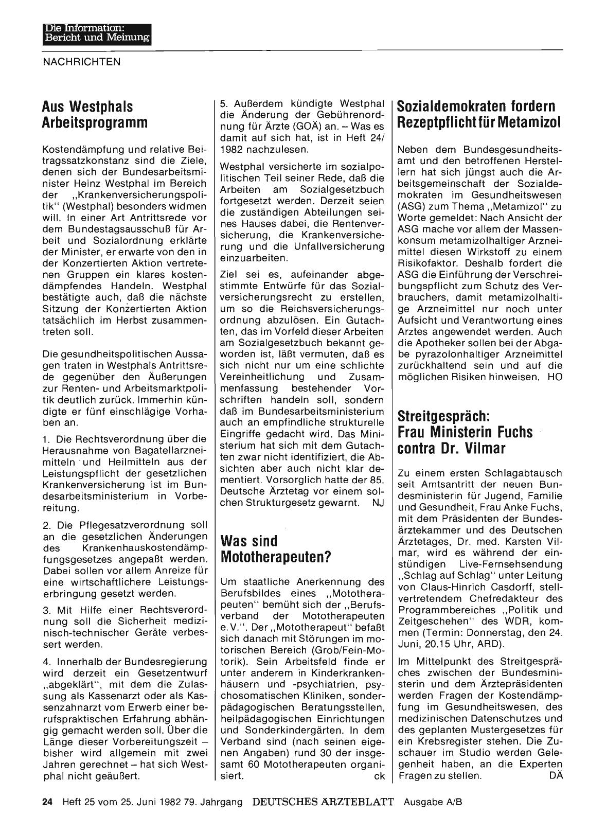 Vorschauseite 1: Aus Westphals Arbeitsprogramm