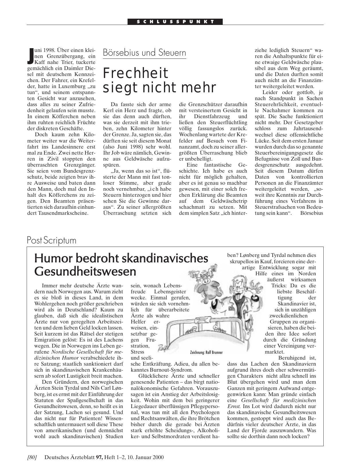 Vorschauseite 1: Börsebius und Steuern: Frechheit siegt nicht mehr