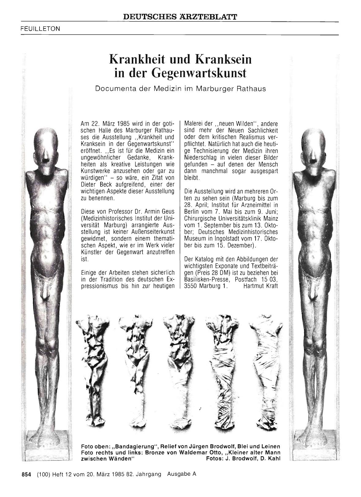 Vorschauseite 1: Krankheit und Kranksein in der Gegenwartskunst