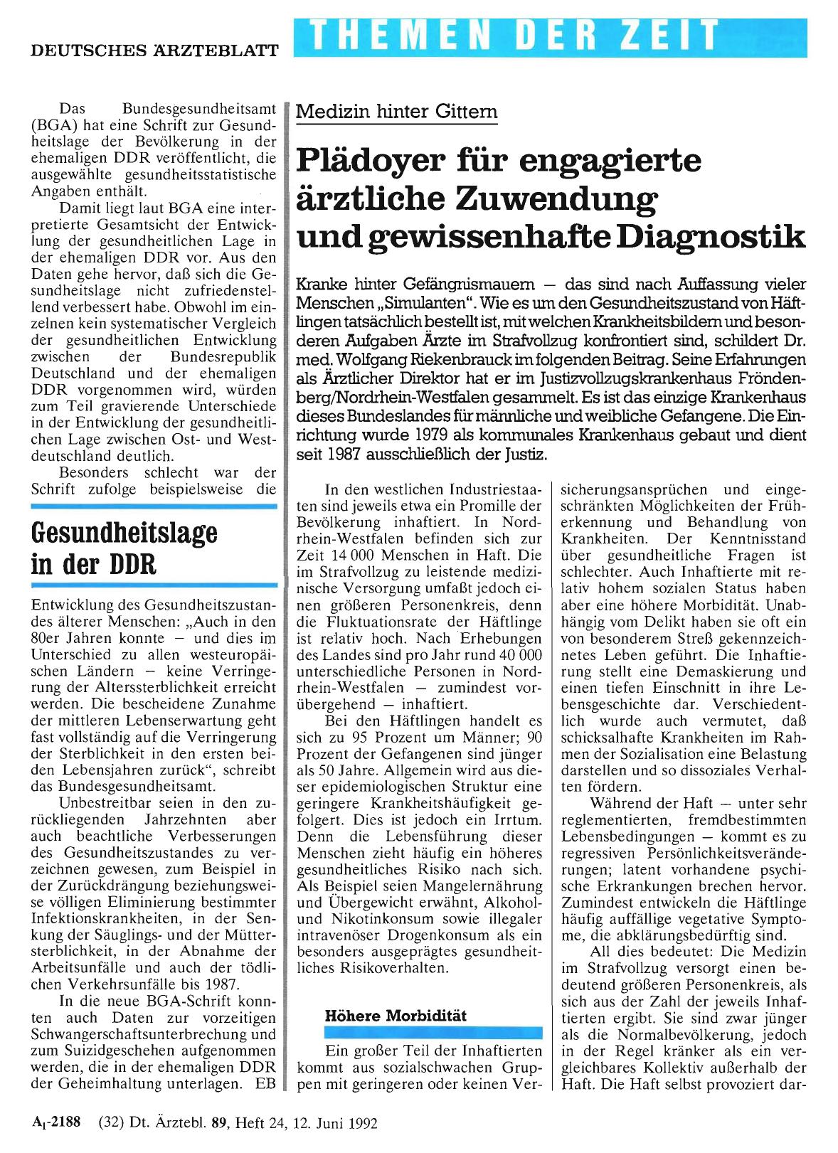 Vorschauseite 1: Medizin hinter Gittern: Plädoyer für engagierte ärztliche Zuwendung und gewissenhafte Diagnostik