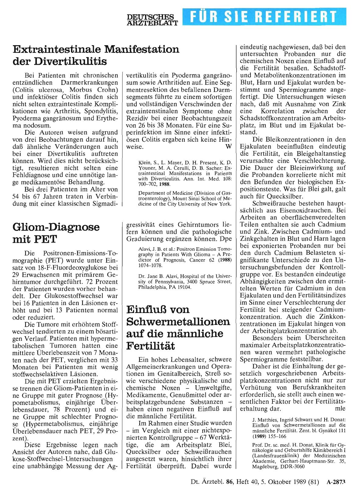 Vorschauseite 1: Extraintestinale Manifestation der Divertikulitis