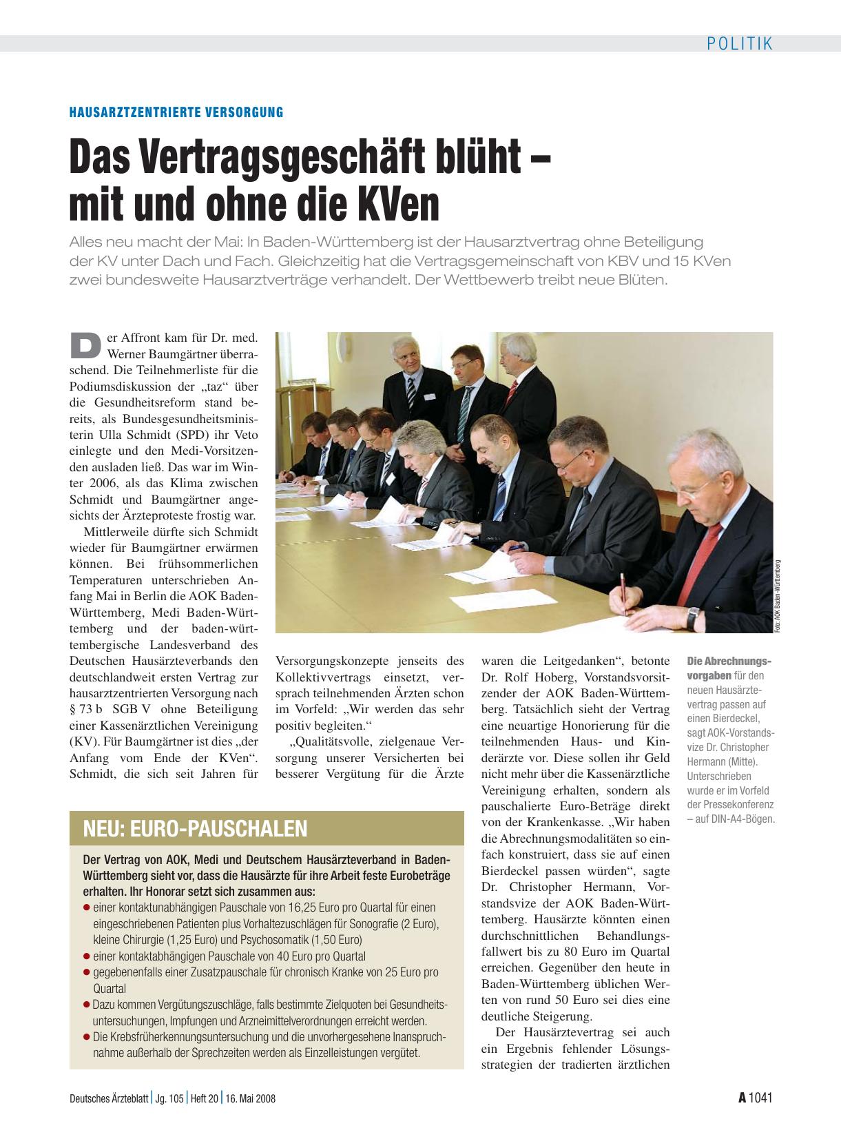 Vorschauseite 1: Hausarztzentrierte Versorgung: Das Vertragsgeschäft blüht – mit und ohne die KVen