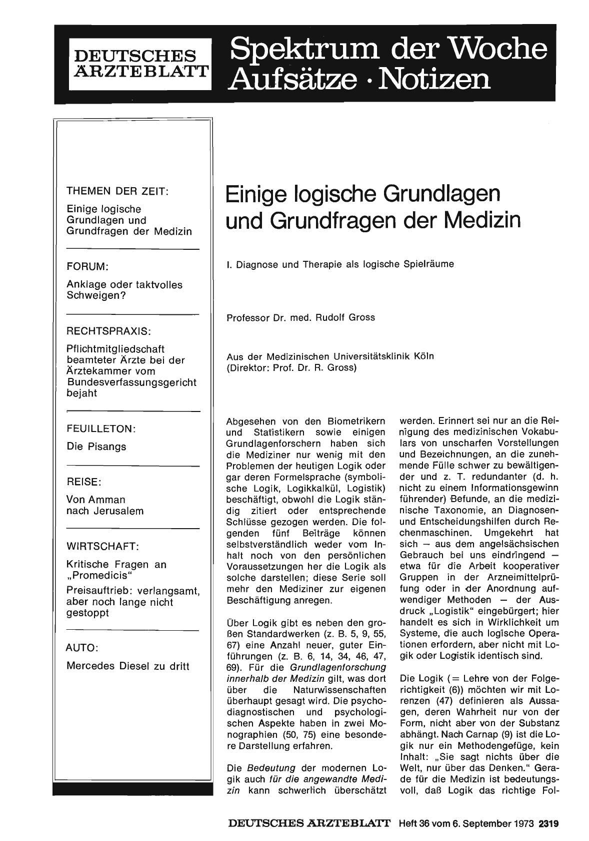 Vorschauseite 1: Einige logische Grundlagen und Grundfragen der Medizin