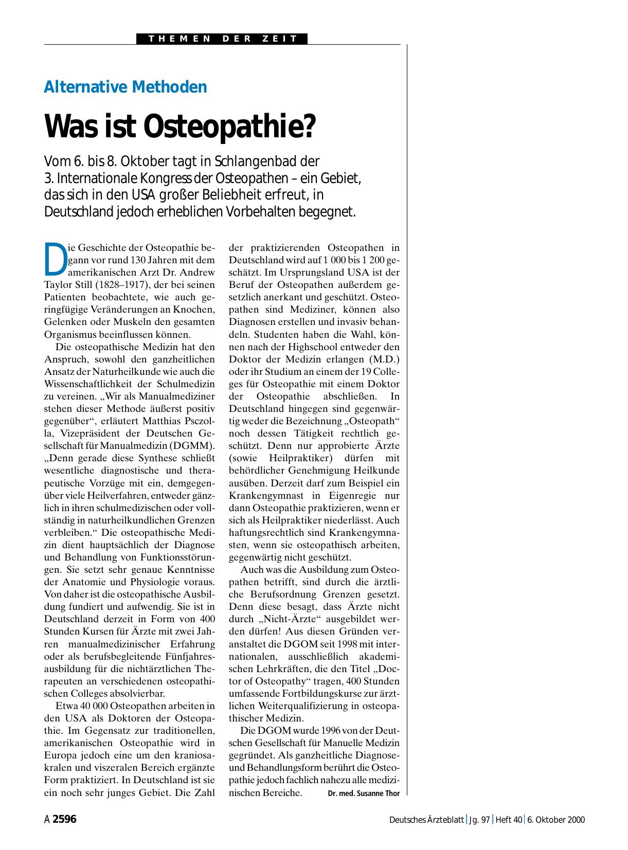 Vorschauseite 1: Alternative Methoden: Was ist Osteopathie?