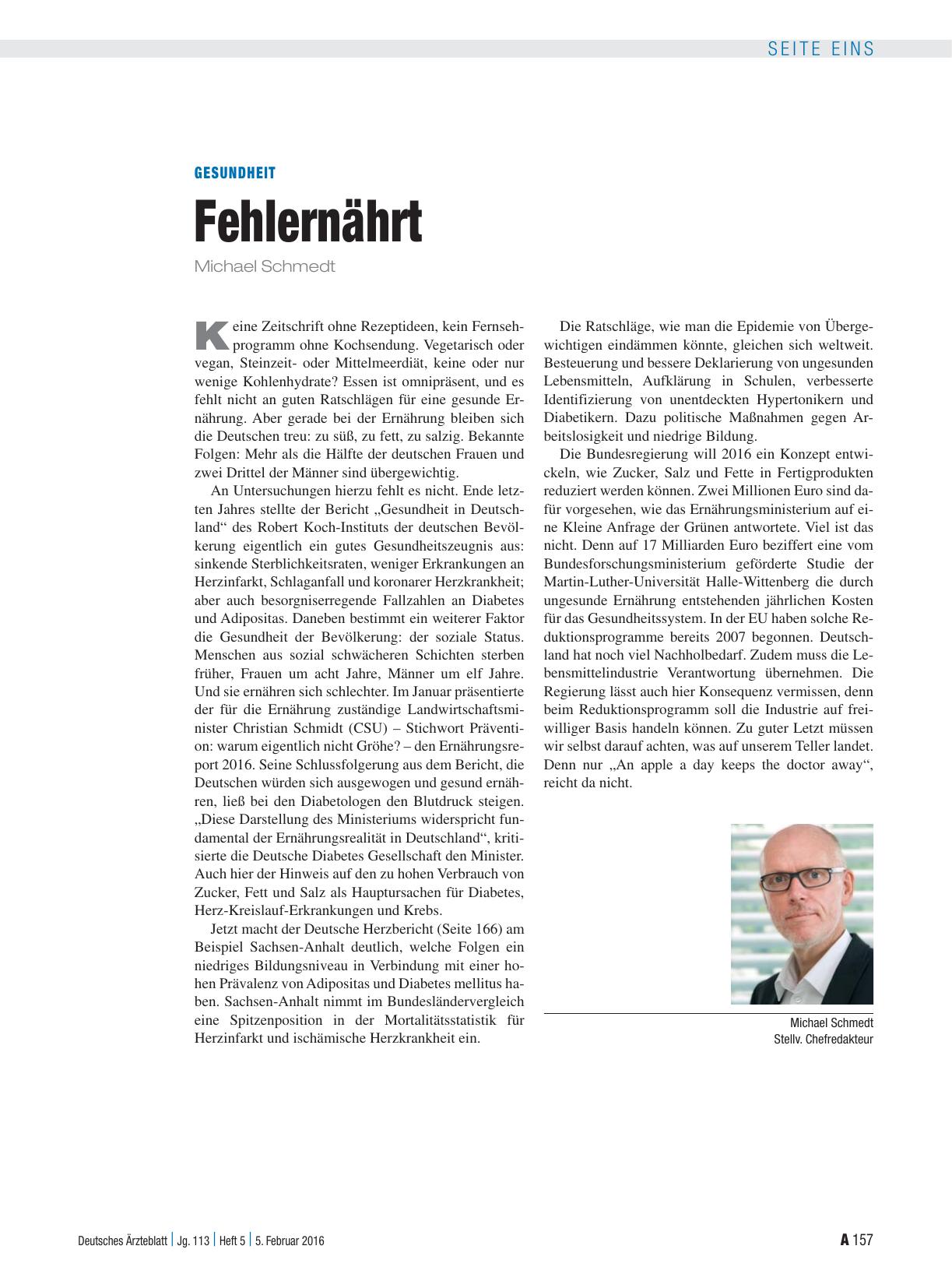 Vorschauseite 1: Gesundheit: Fehlernährt
