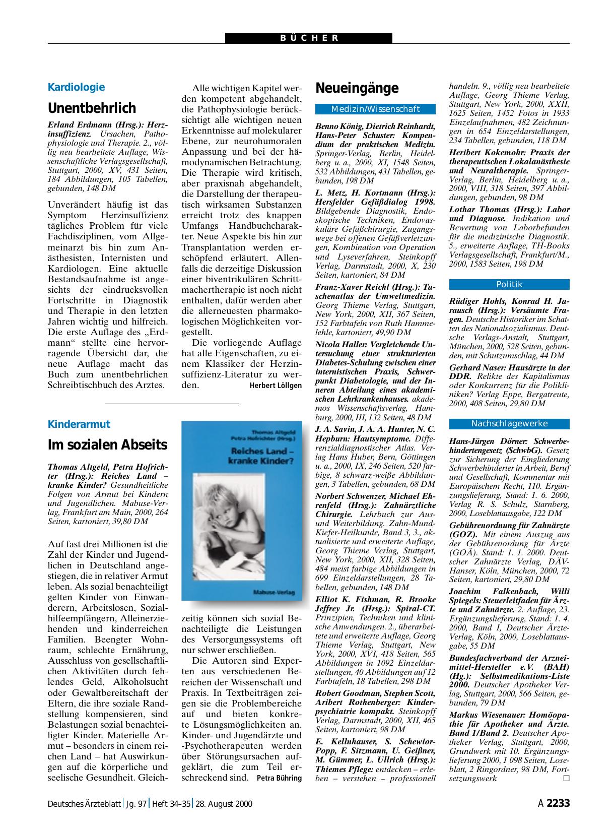 Vorschauseite 1: Reiches Land – kranke Kinder?