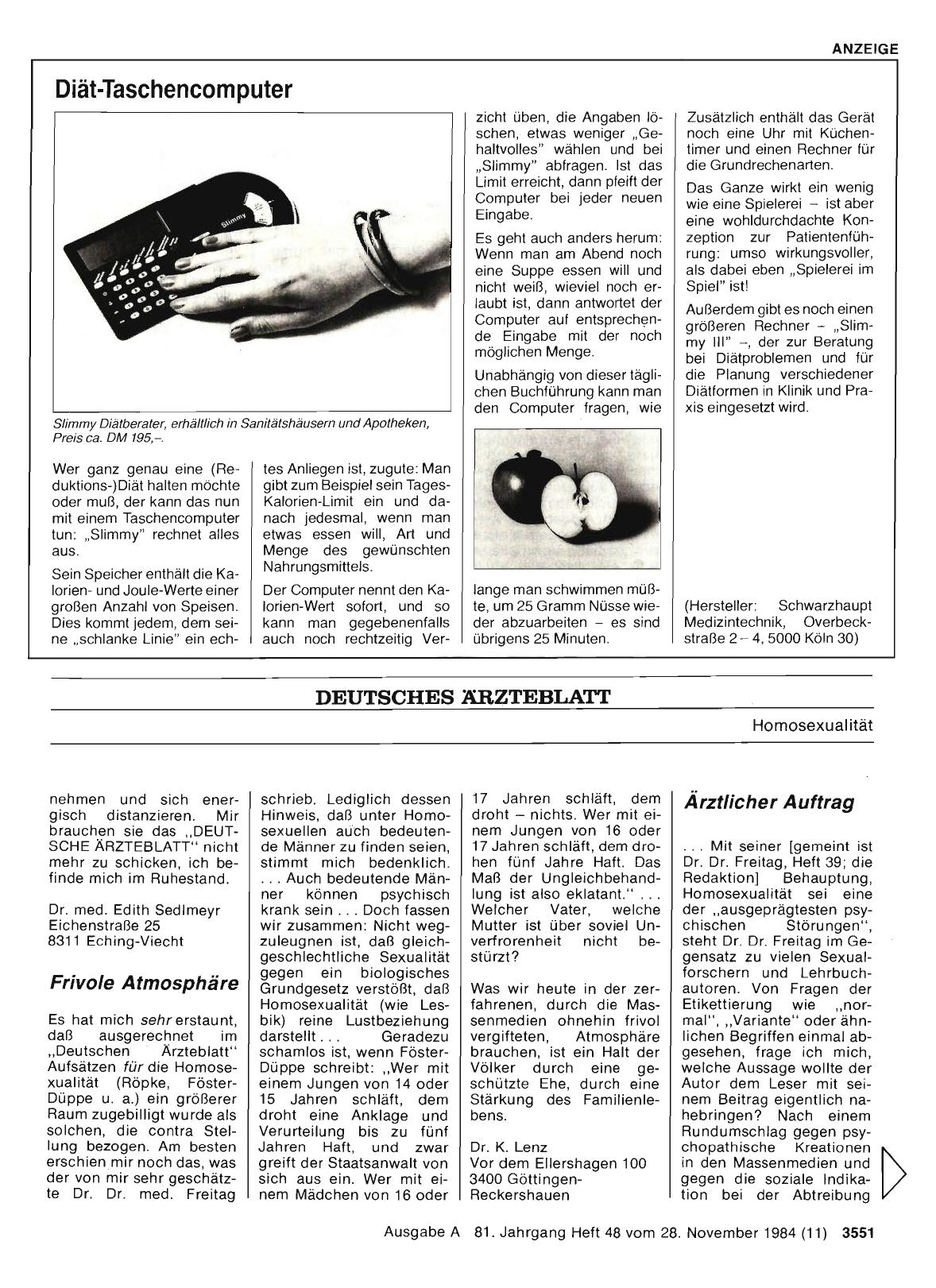 Vorschauseite 1: Die „Männerliebe“ hat Tradition: Ärztlicher Auftrag