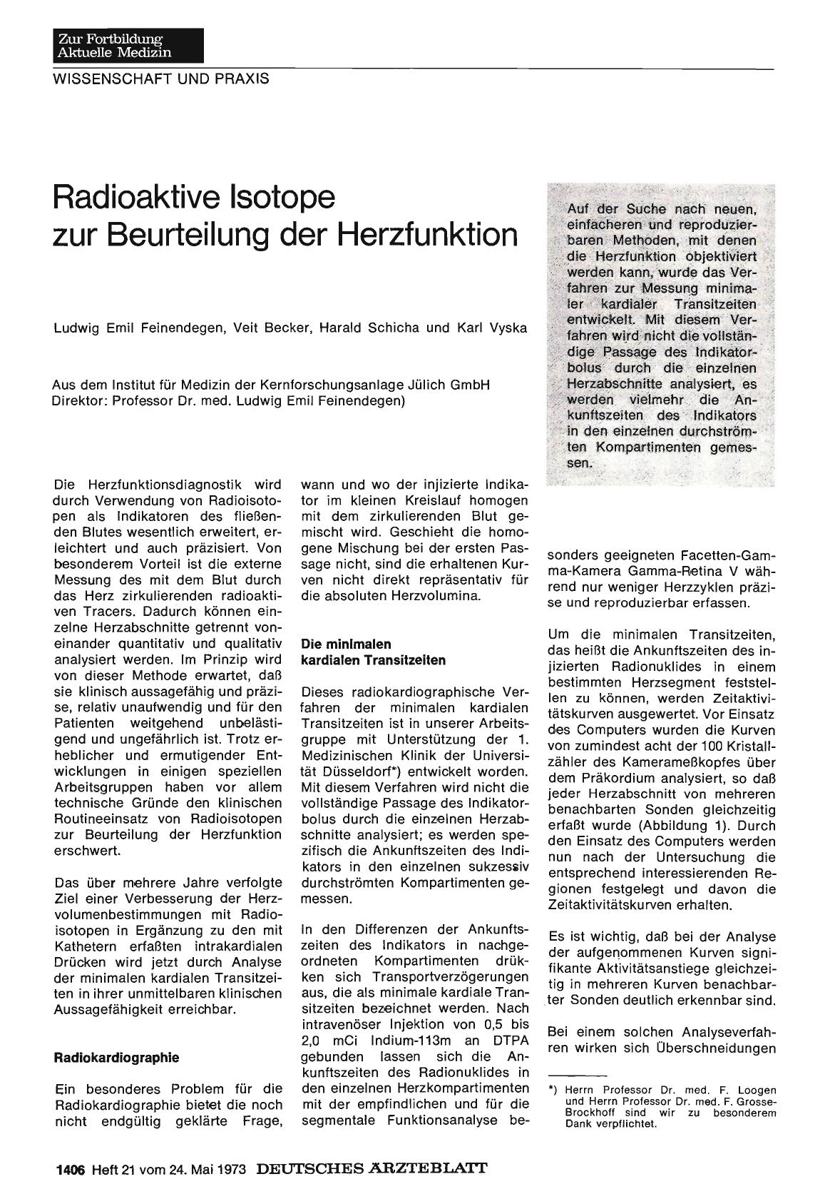 Vorschauseite 1: Radioaktive Isotope zur Beurteilung der Herzfunktion