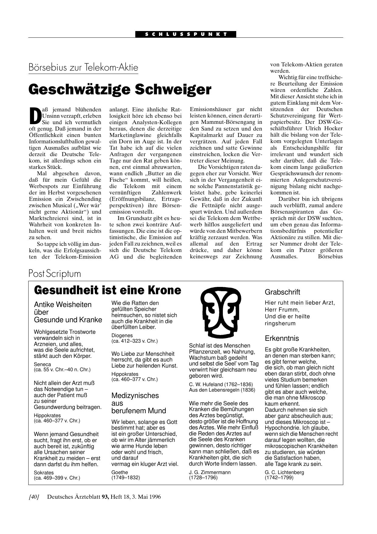 Vorschauseite 1: Börsebius zur Telekom-Aktie: Geschwätzige Schweiger