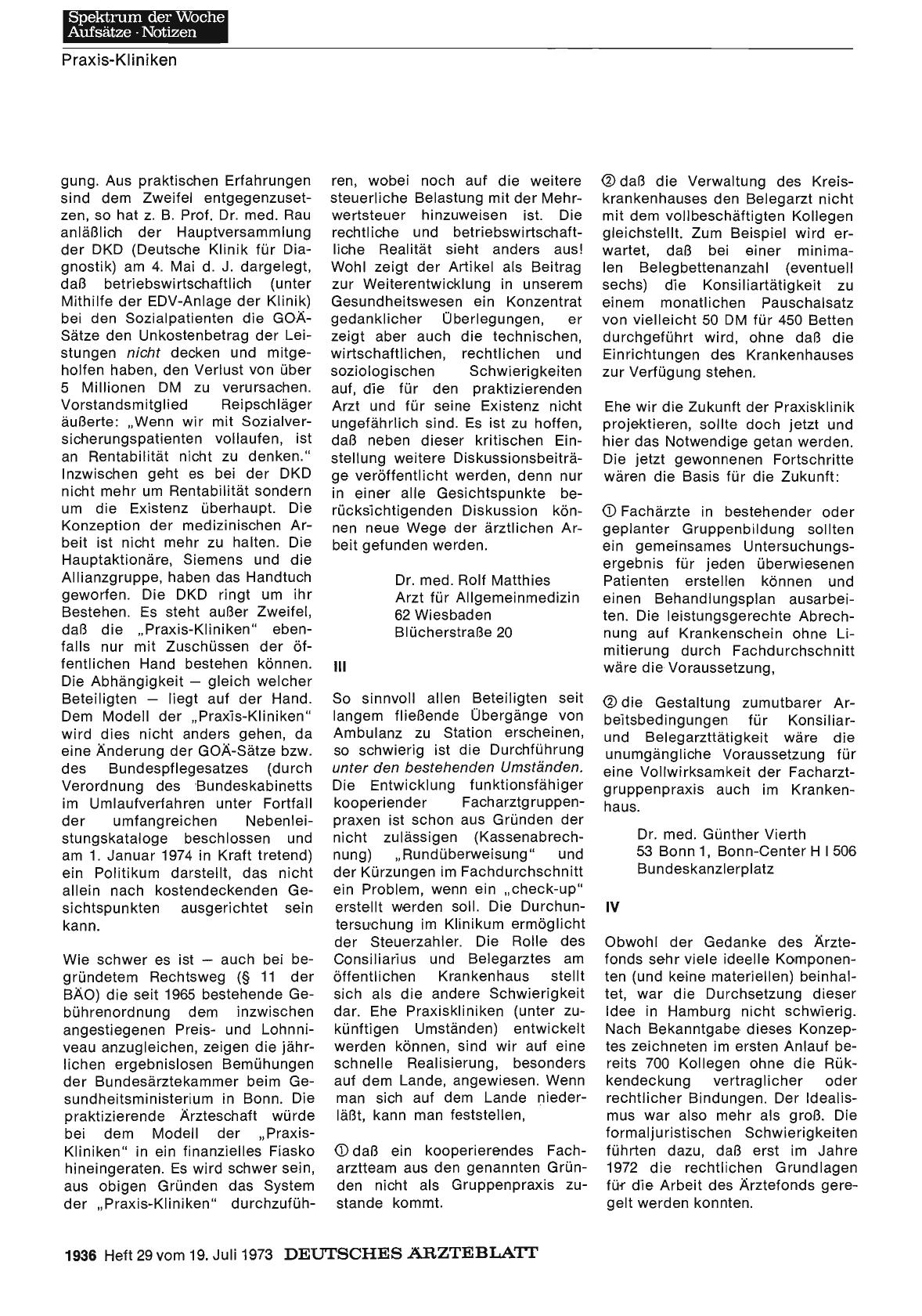 Vorschauseite 1: Praxis-Kliniken: IV