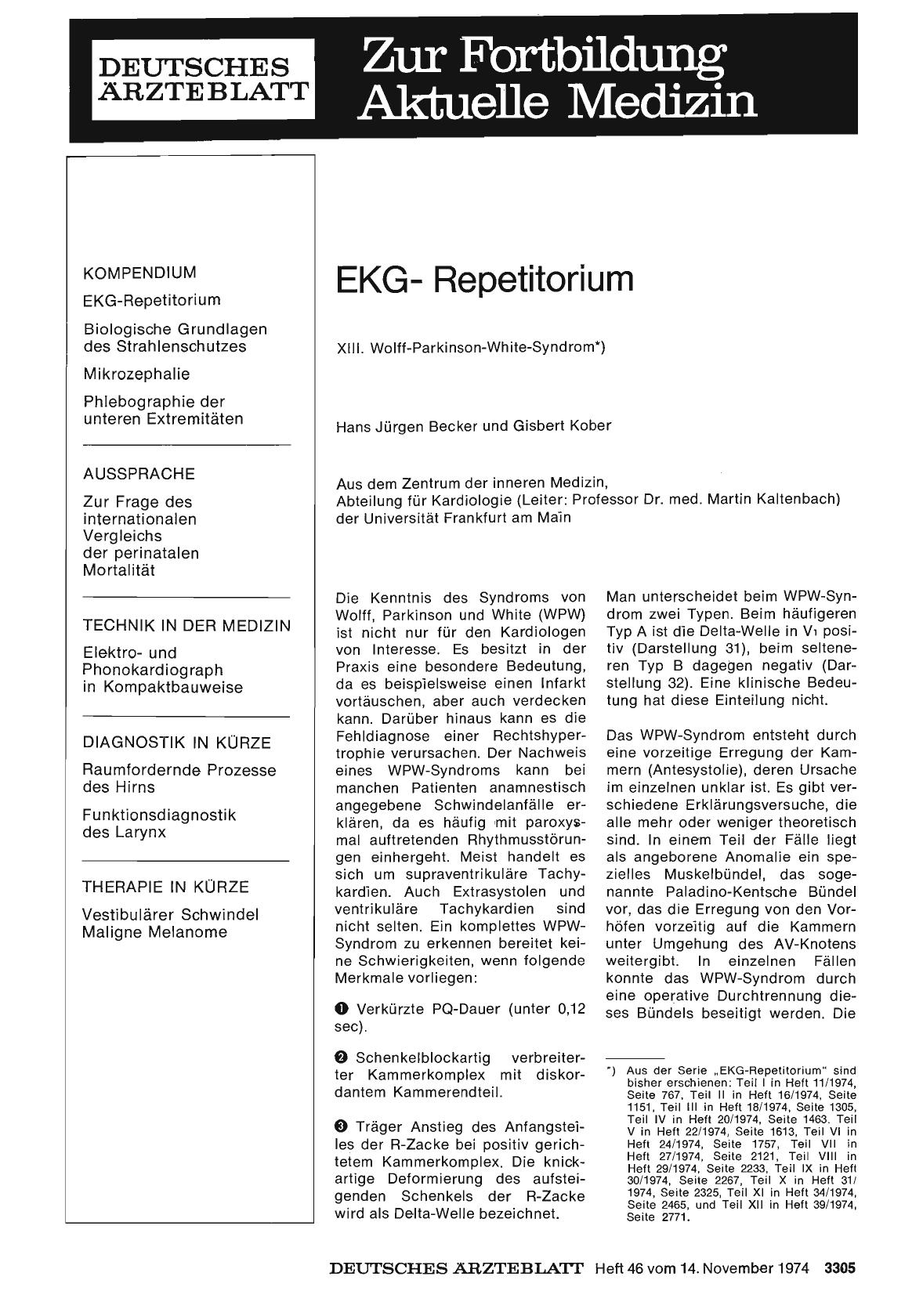 Vorschauseite 1: EKG-Repetitorium: XIII. Wolff-Parkinson-White-Syndrom