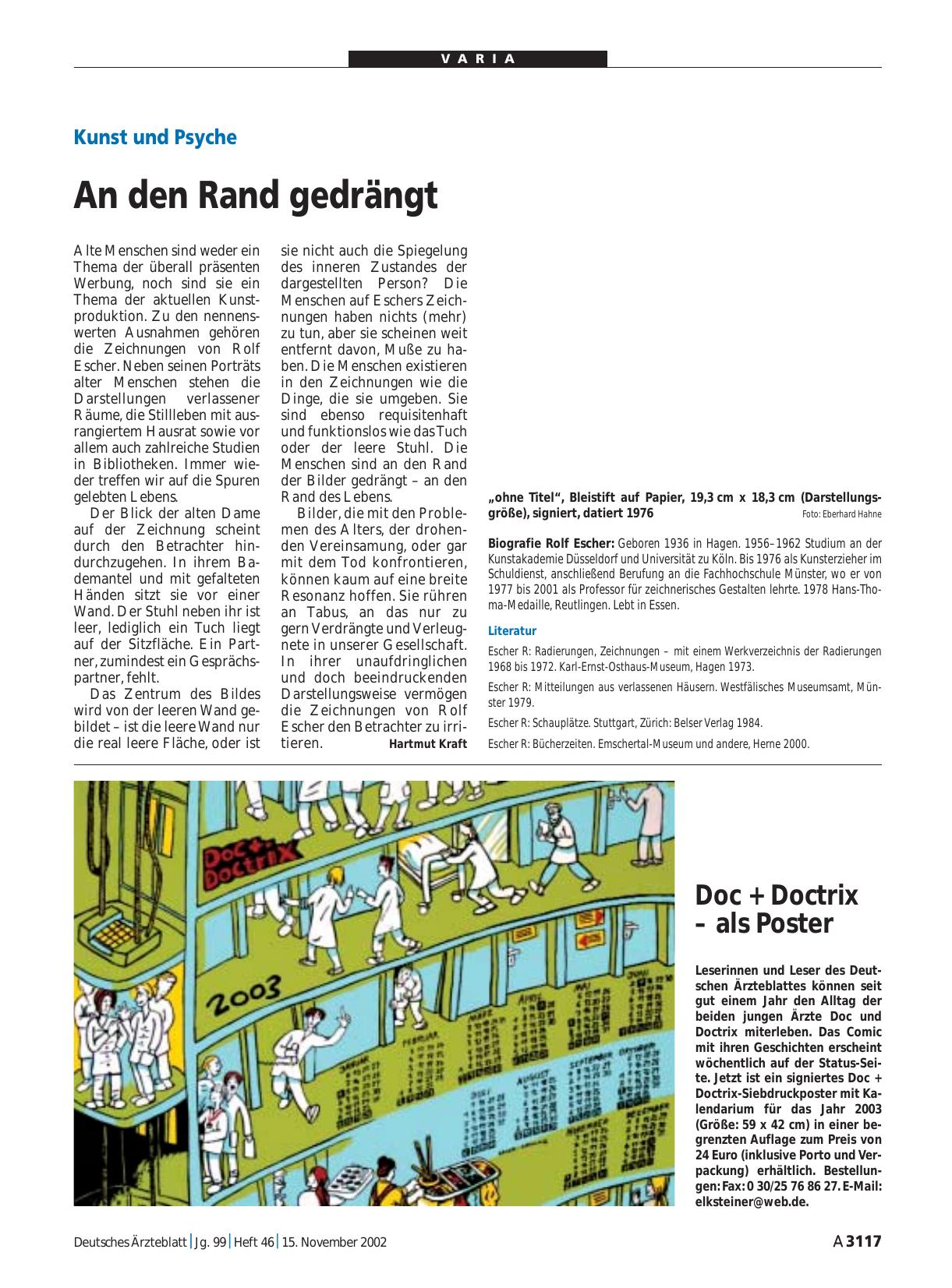Vorschauseite 1: „ohne Titel“, Bleistift auf Papier