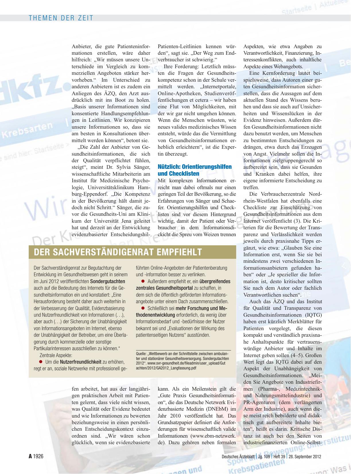 Vorschauseite 3: Patienteninformation: Navigieren durchs Gesundheits-Web