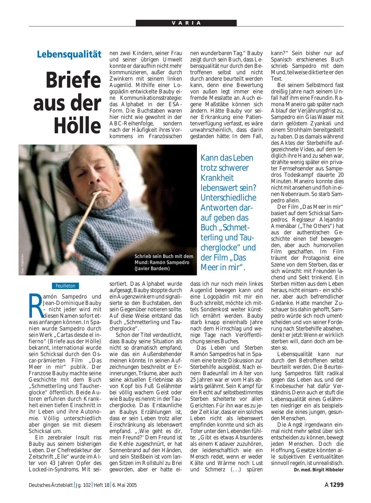 Vorschauseite 1: Lebensqualität: Briefe aus der Hölle