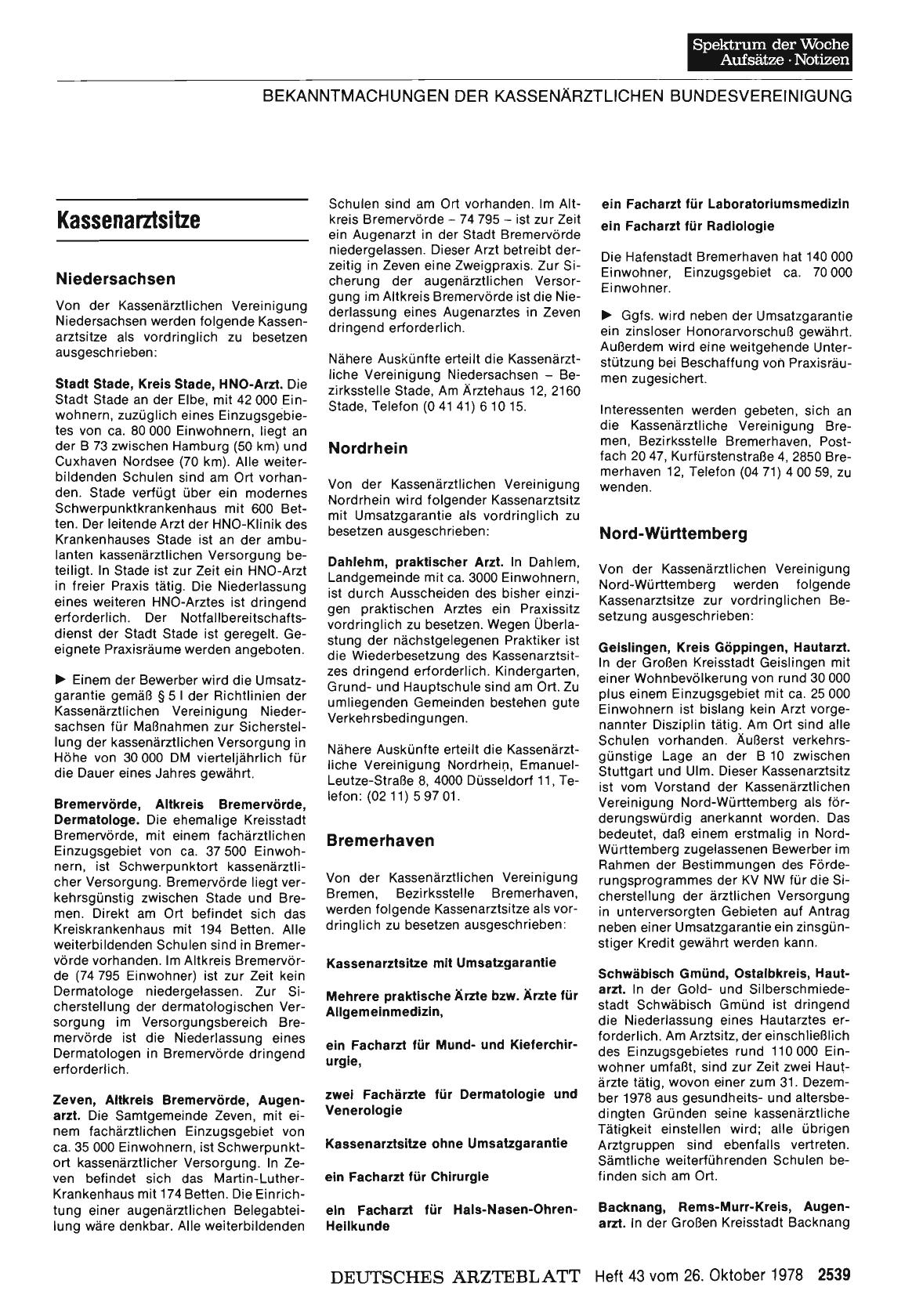 Vorschauseite 1: Kassenarztsitze