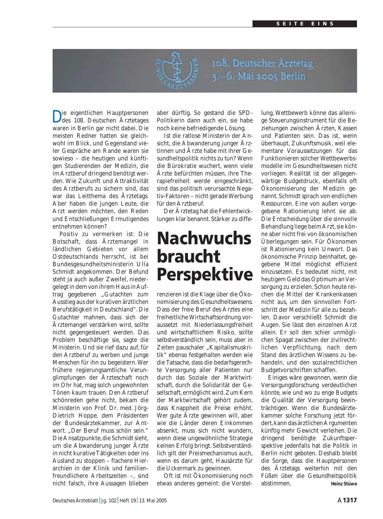 Vorschauseite 1: Nachwuchs braucht Perspektive