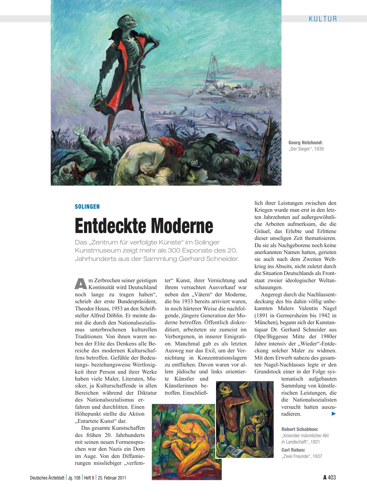 Vorschauseite 1: Solingen: Entdeckte Moderne