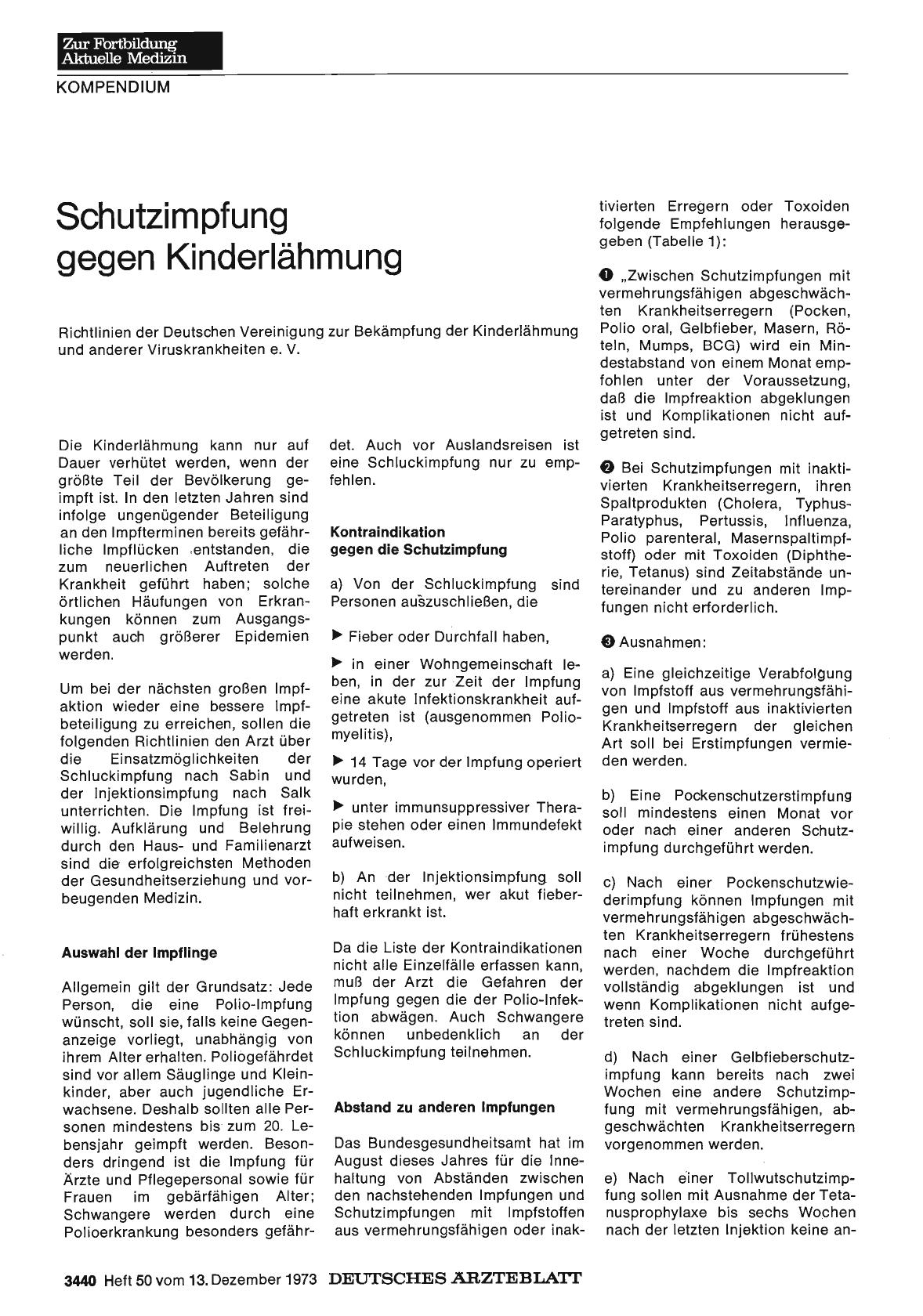 Vorschauseite 1: Schutzimpfung gegen Kinderlähmung