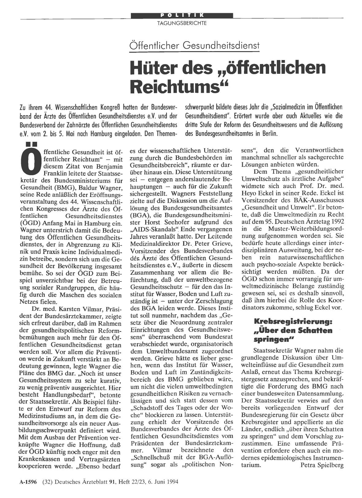 Vorschauseite 1: Öffentlicher Gesundheitsdienst: Hüter des „öffentlichen Reichtums“