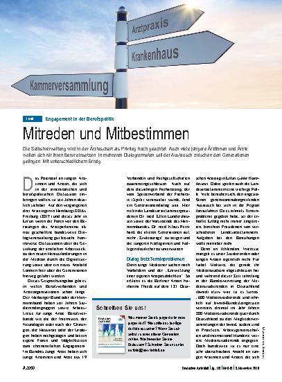 Vorschauseite 1: Engagement in der Berufspolitik: Mitreden und Mitbestimmen