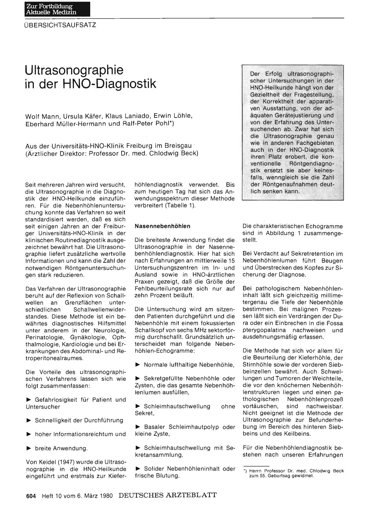 Vorschauseite 1: Ultrasonographie in der HNO-Diagnostik