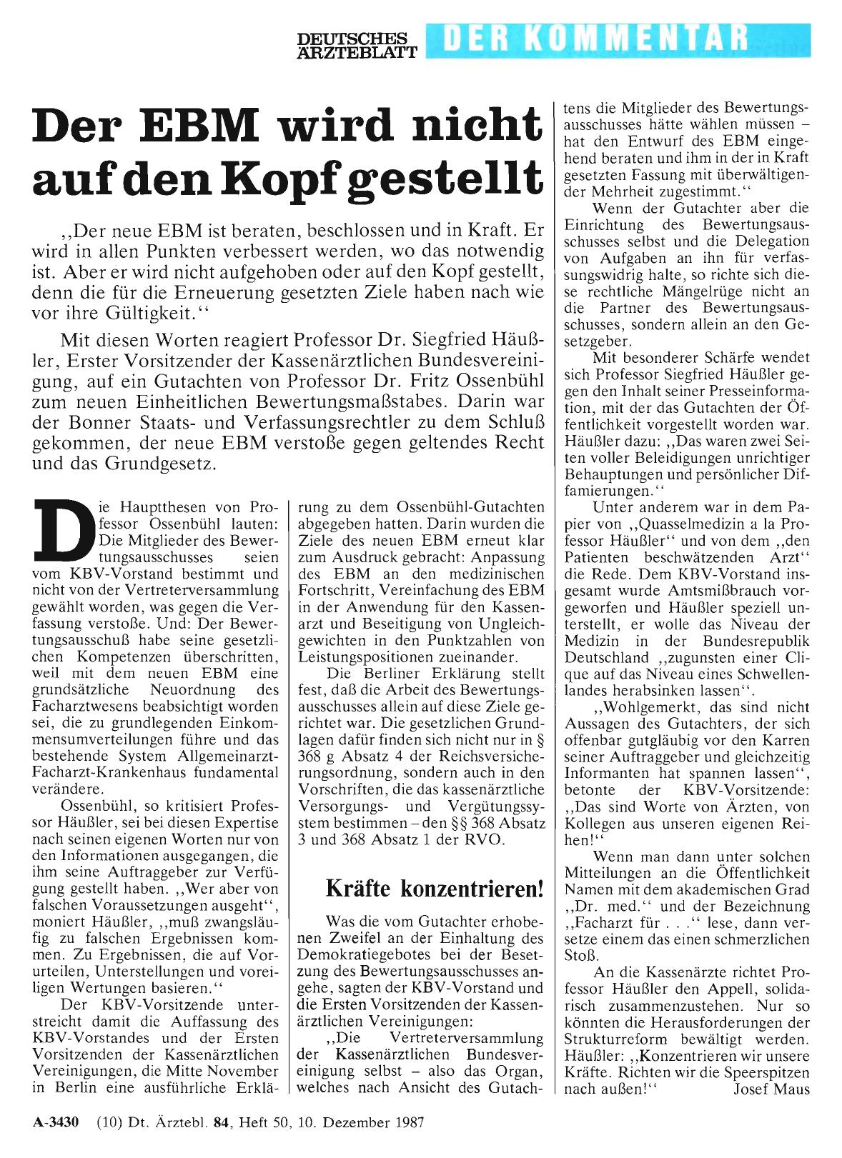 Vorschauseite 1: Der EBM wird nicht auf den Kopf gestellt