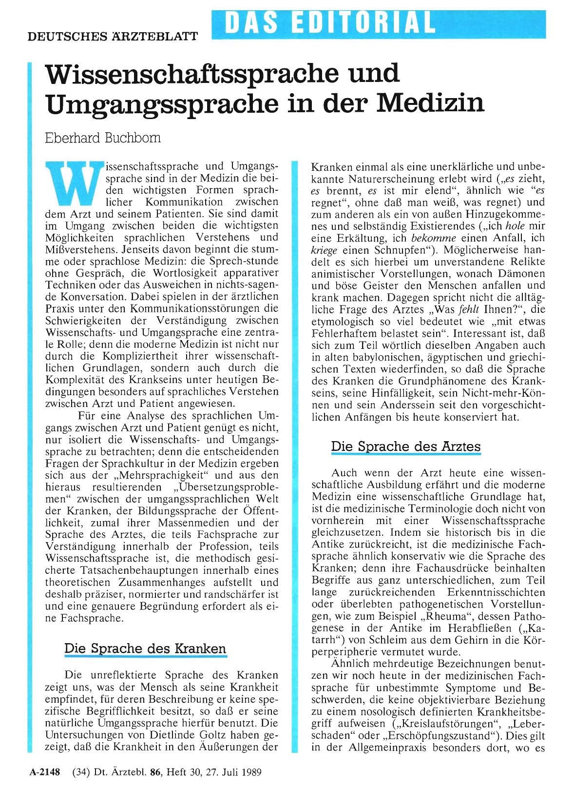 Vorschauseite 1: Wissenschaftssprache und Umgangssprache in der Medizin