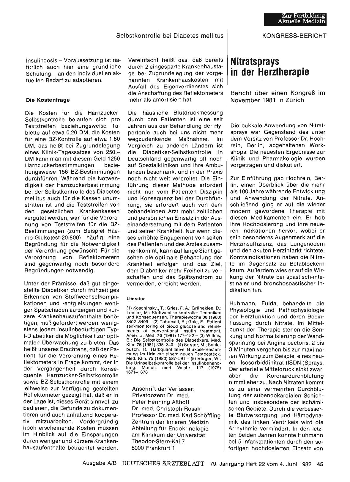 Vorschauseite 1: Nitratsprays in der Herztherapie