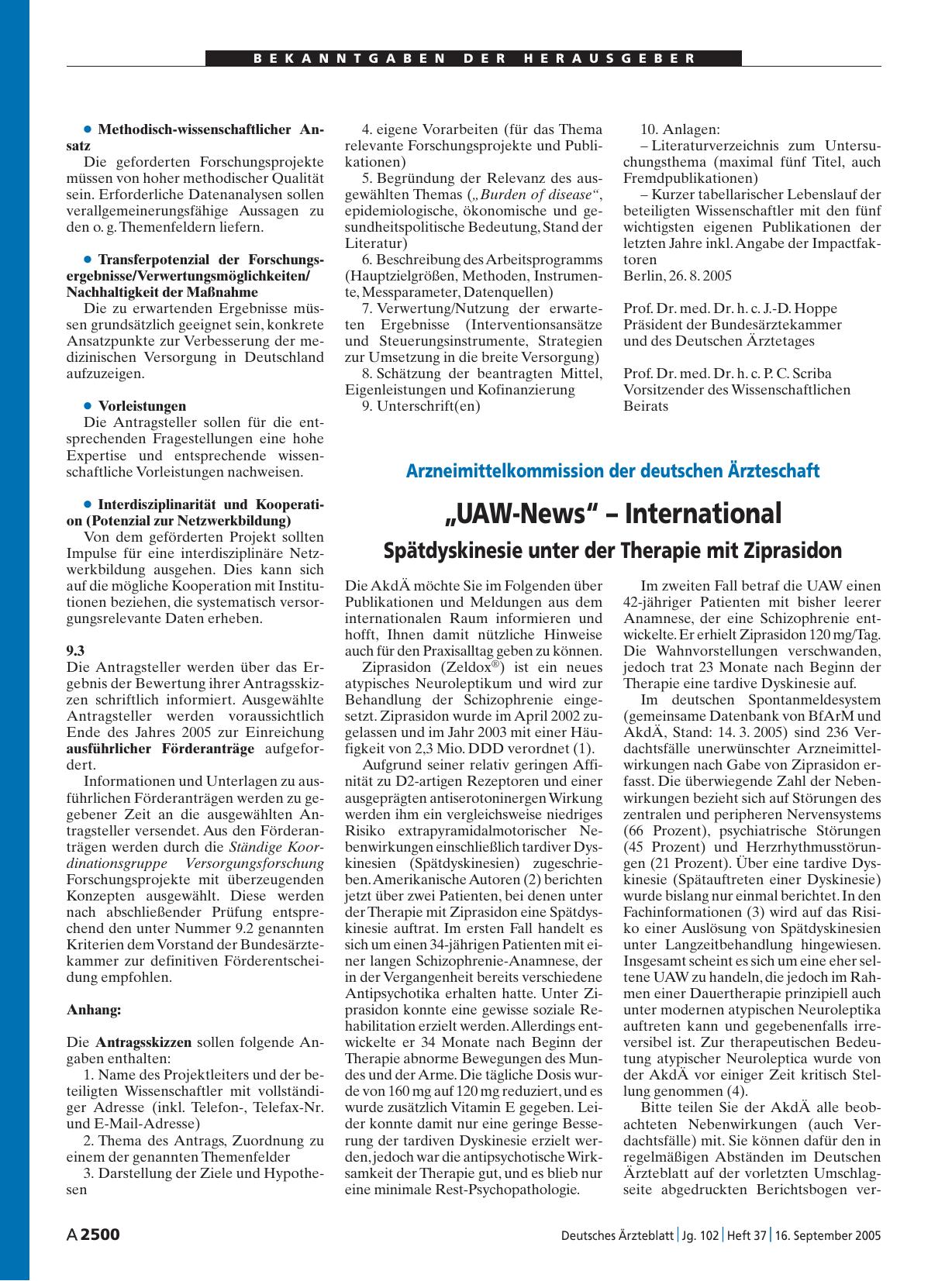 Vorschauseite 1: Arzneimittelkommission der deutschen Ärzteschaft: „UAW-News“ – International