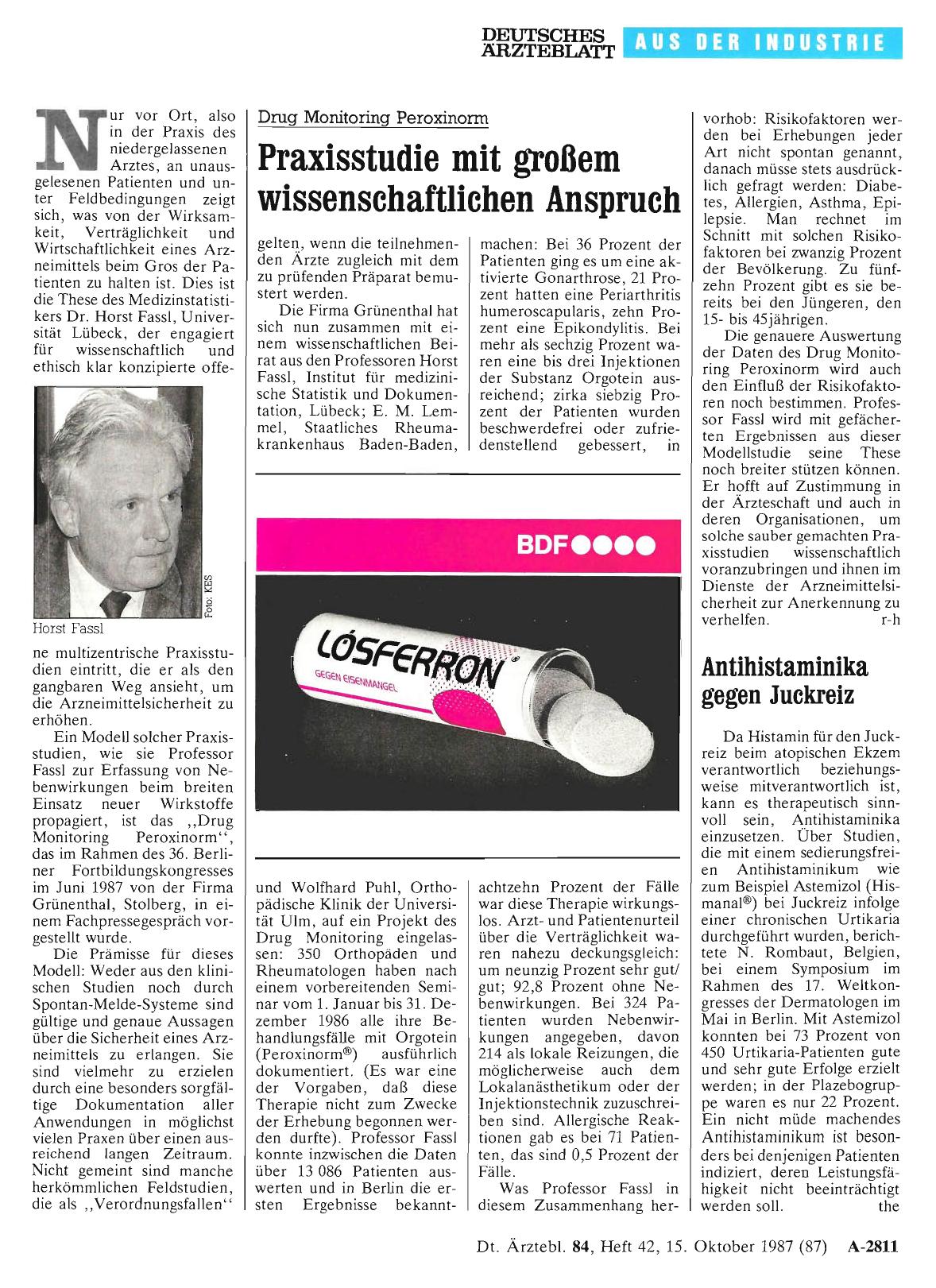 Vorschauseite 1: Drug Monitoring Peroxinorm: Praxisstudie mit großem wissenschaftlichen Anspruch