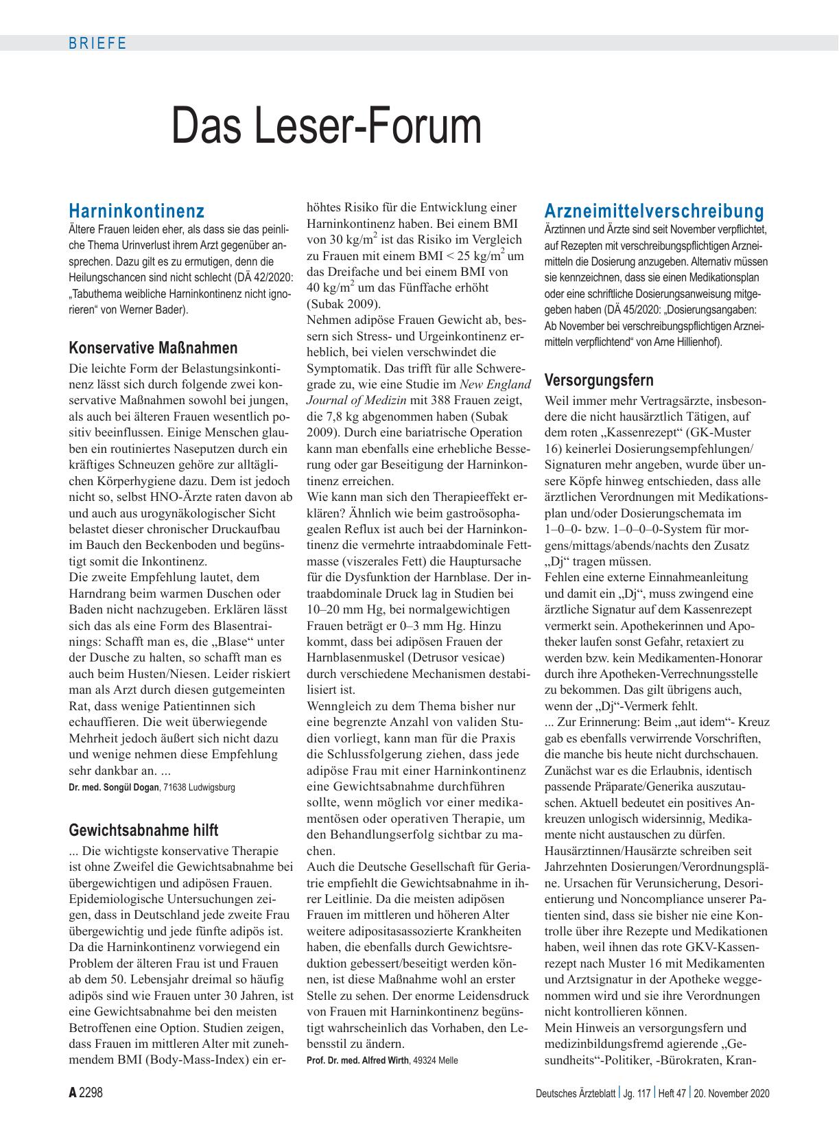 Vorschauseite 1: Harninkontinenz: Konservative Maßnahmen