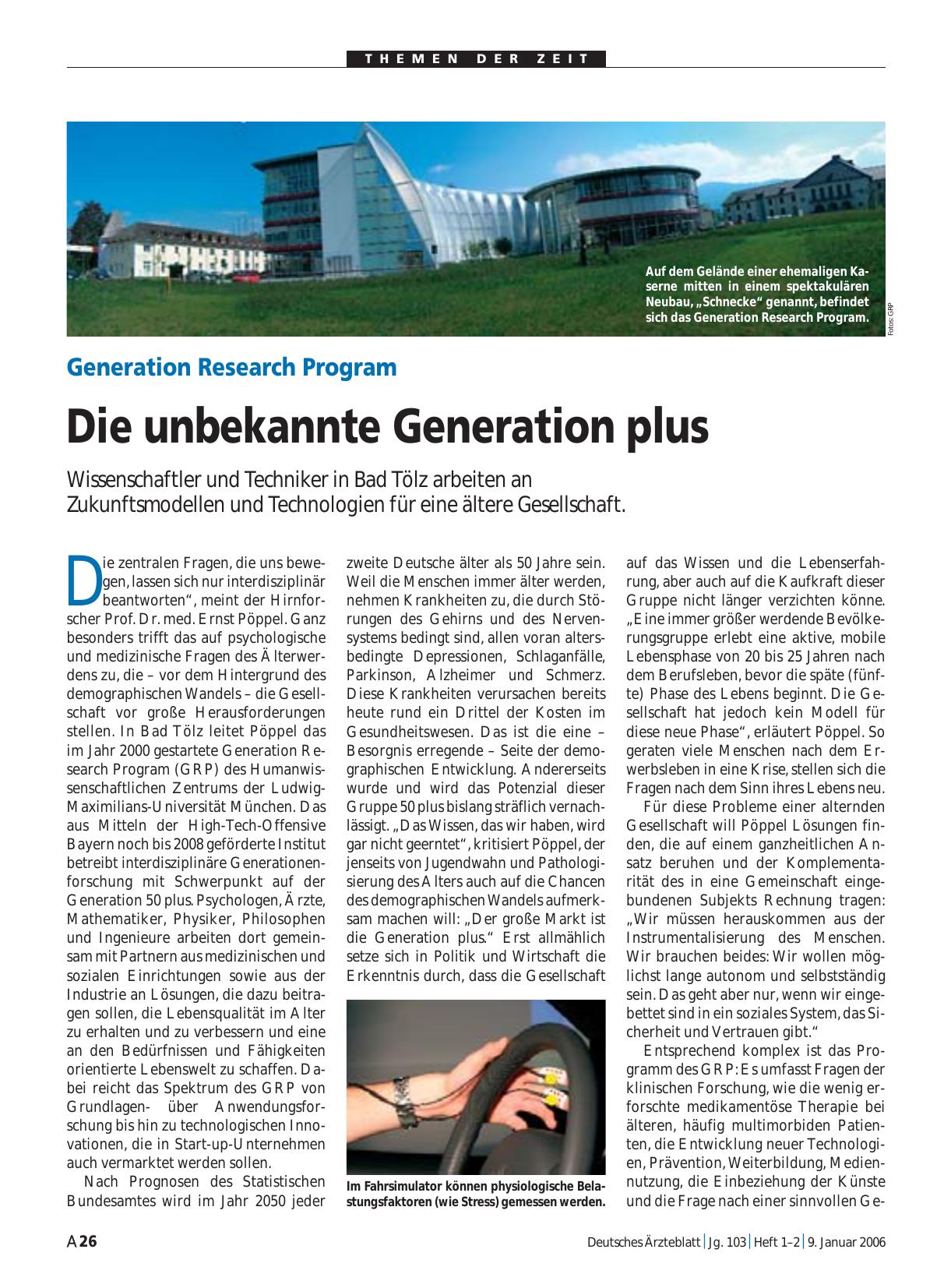 Vorschauseite 1: Generation Research Program: Die unbekannte Generation plus