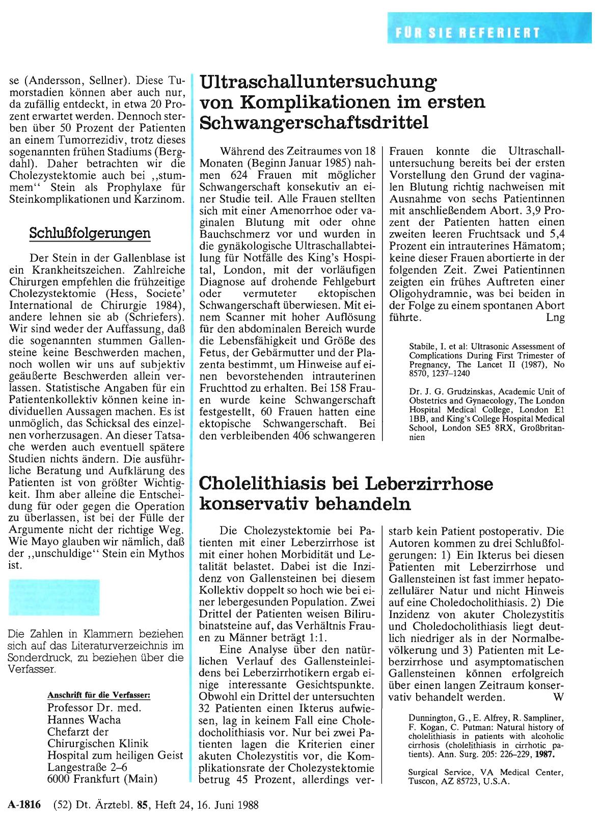 Vorschauseite 1: Cholelithiasis bei Leberzirrhose konservativ behandeln