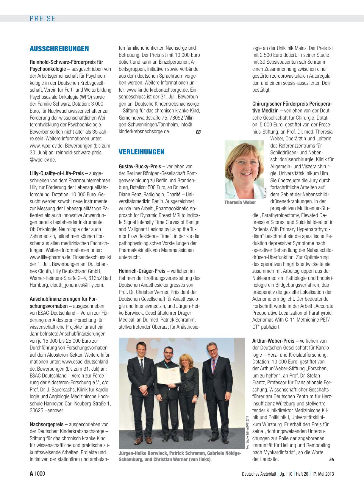 Vorschauseite 1: Verleihungen