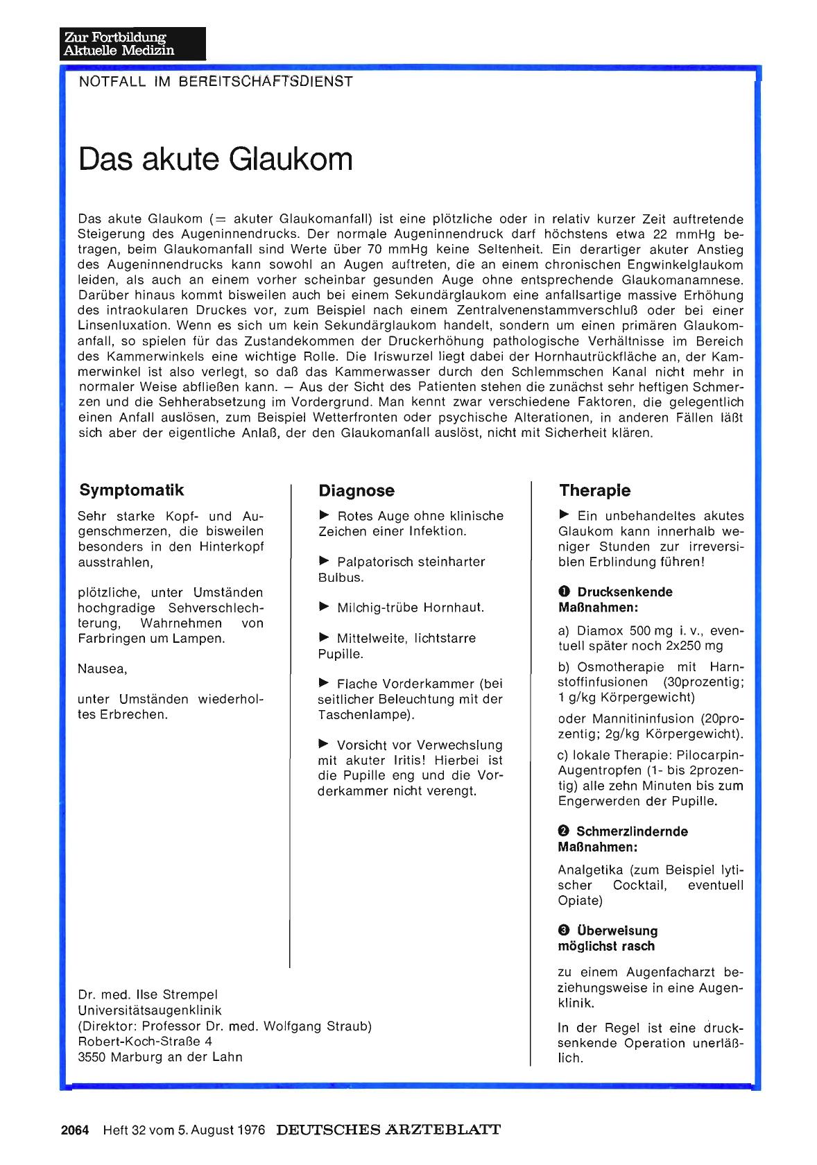 Vorschauseite 1: Das akute Glaukom