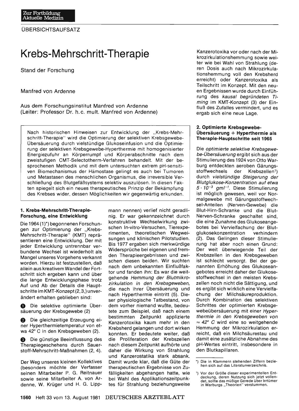 Vorschauseite 1: Krebs-Mehrschritt-Therapie