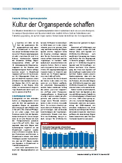 Vorschauseite 1: Deutsche Stiftung Organtransplantation: Kultur der Organspende schaffen