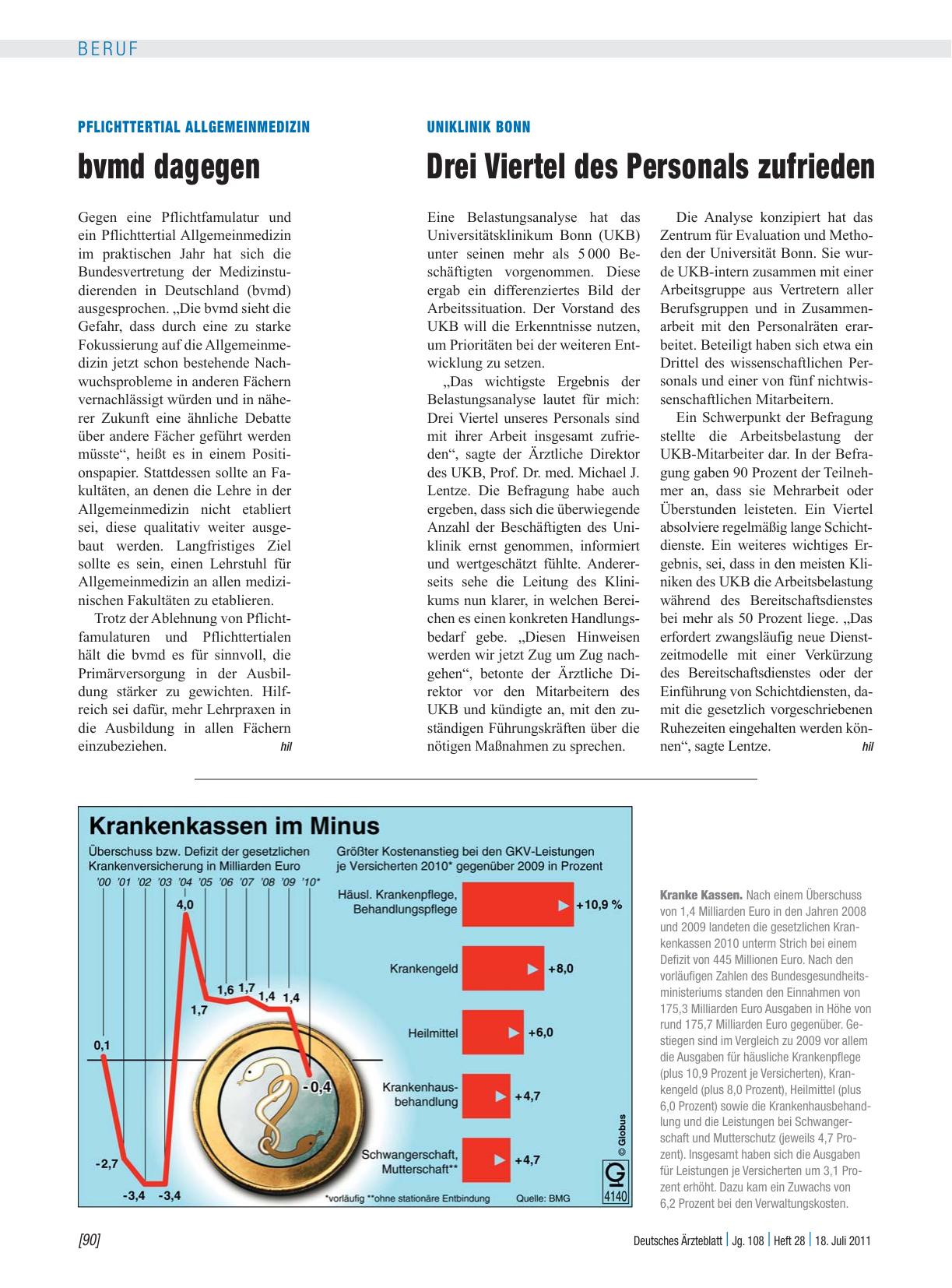 Vorschauseite 1: Krankenkassen im Minus
