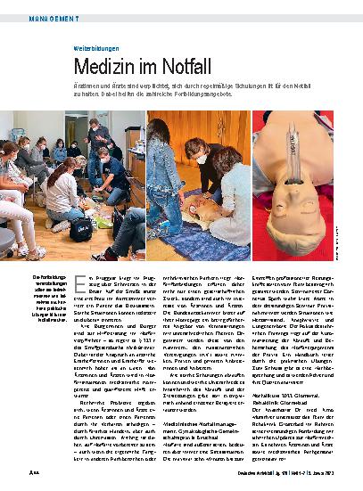 Vorschauseite 1: Weiterbildungen: Medizin im Notfall