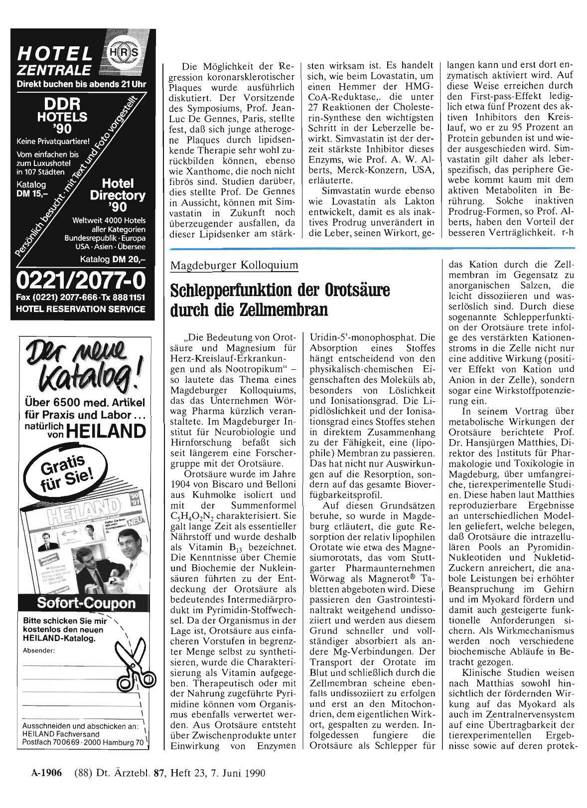 Vorschauseite 1: Magdeburger Kolloquium: Schlepperfunktion der Orotsäure durch die Zellmembran