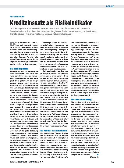 Vorschauseite 1: Praxisführung: Kreditzinssatz als Risikoindikator
