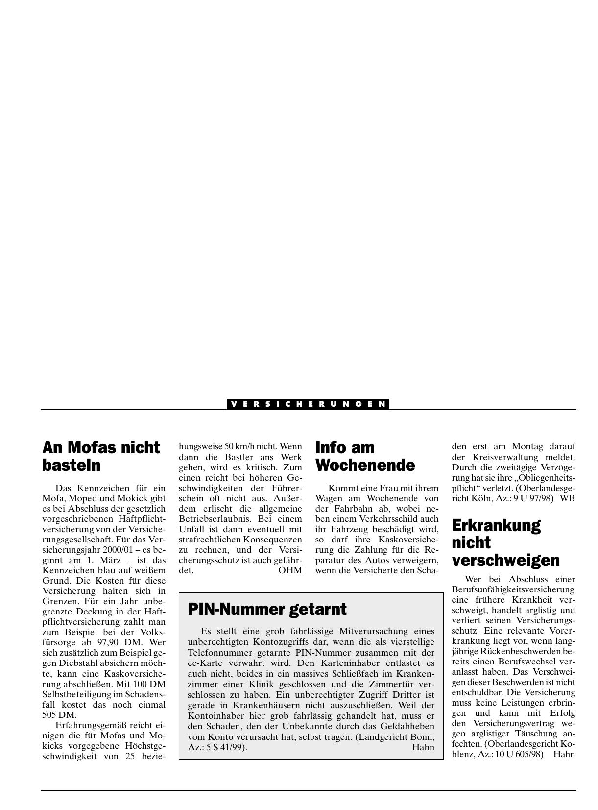 Vorschauseite 1: Info am Wochenende