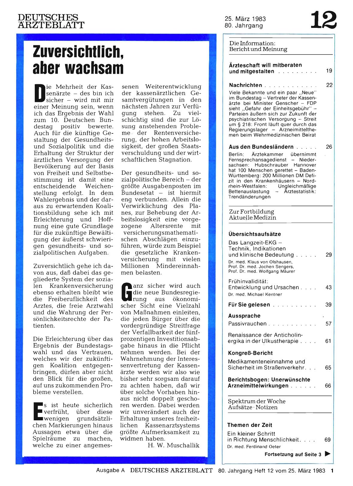Vorschauseite 1: Zuversichtlich, aber wachsam