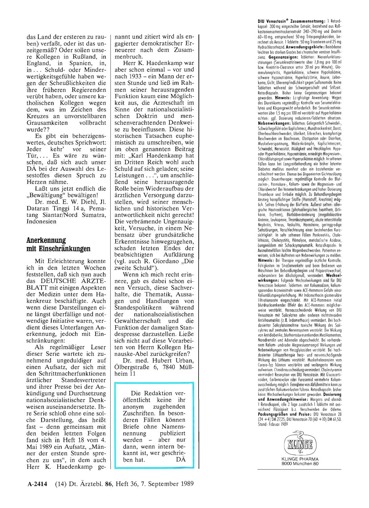 Vorschauseite 1: NS-ZEIT: Anerkennung mit Einschränkungen