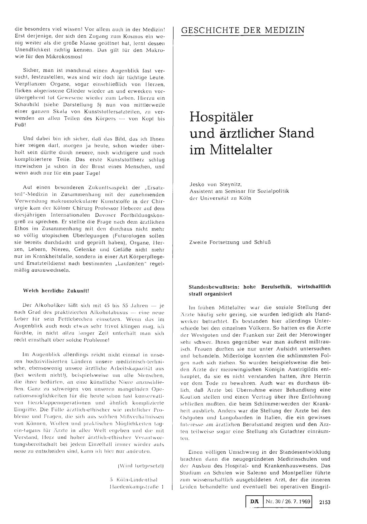 Vorschauseite 1: Hospitäler und ärztlicher Stand im Mittelalter (Zweite Fortsetzung und Schluß)